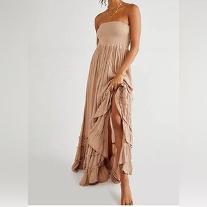 Free People Extratropical Maxi Dress Size Medium Beige